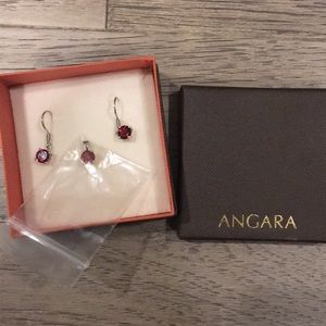 NWOT Angara garnet earrings and pendant